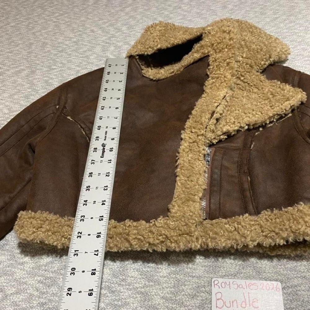 SHEIN Brown faux leather jacket women S. ( no material tag). SKU-C86